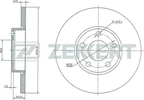 Zekkert BS-5078 - Тормозной диск avtokuzovplus.com.ua