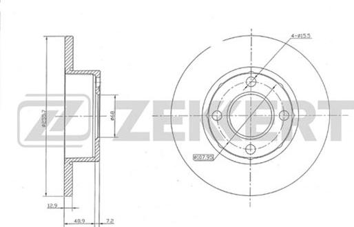 Zekkert BS-5084 - Тормозной диск avtokuzovplus.com.ua