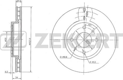 Zekkert BS-5086 - Гальмівний диск autocars.com.ua