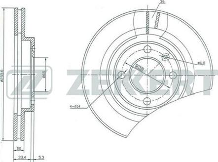 Zekkert BS-5088 - Тормозной диск avtokuzovplus.com.ua