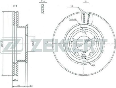 Zekkert BS-5092 - Тормозной диск avtokuzovplus.com.ua