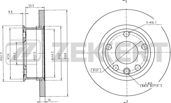 Zekkert BS-5096 - Тормозной диск autodnr.net