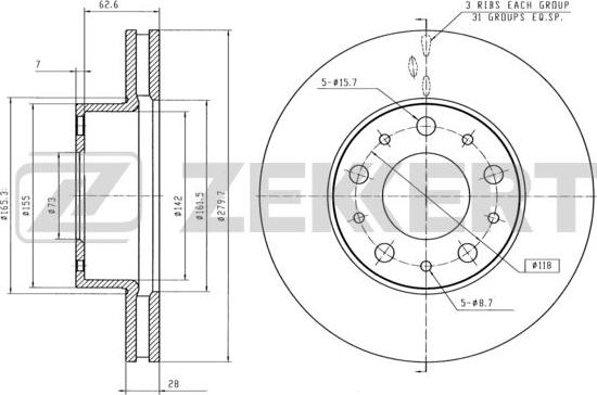 Zekkert BS-5108 - Тормозной диск autodnr.net