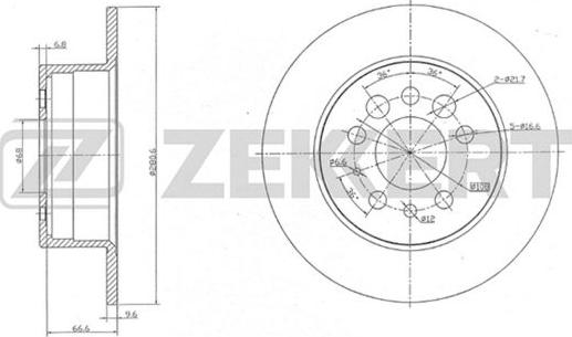 Zekkert BS-5120 - Тормозной диск avtokuzovplus.com.ua