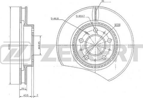 Zekkert BS-5123 - Гальмівний диск autocars.com.ua