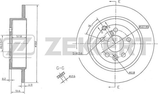 Zekkert BS-5126 - Тормозной диск avtokuzovplus.com.ua