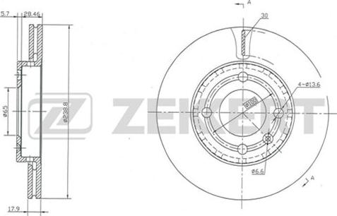 Zekkert BS-5127 - Гальмівний диск autocars.com.ua