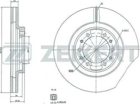 Zekkert BS-5134 - Тормозной диск avtokuzovplus.com.ua