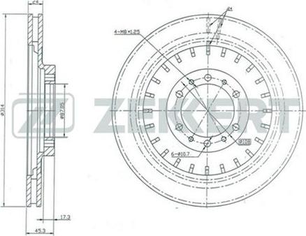 Zekkert BS-5138 - Гальмівний диск autocars.com.ua