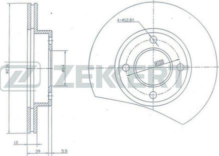 Zekkert BS-5139 - Тормозной диск avtokuzovplus.com.ua