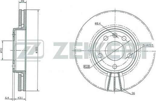 Zekkert BS-5141 - Тормозной диск autodnr.net