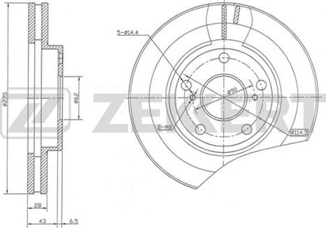 Zekkert BS-5142 - Гальмівний диск autocars.com.ua