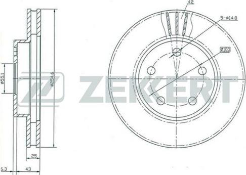 Zekkert BS-5146 - Тормозной диск avtokuzovplus.com.ua