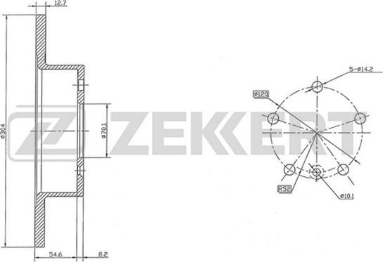 Zekkert BS-5165 - Гальмівний диск autocars.com.ua