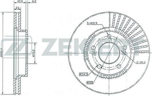 Zekkert BS-5172 - Тормозной диск avtokuzovplus.com.ua
