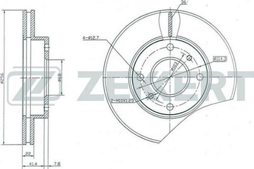 Zekkert BS-5174 - Тормозной диск autodnr.net