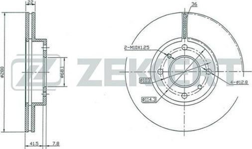 Zekkert BS-5177 - Тормозной диск avtokuzovplus.com.ua