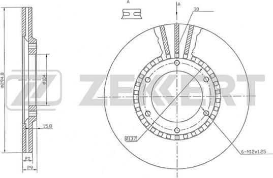 Zekkert BS-5178 - Тормозной диск avtokuzovplus.com.ua