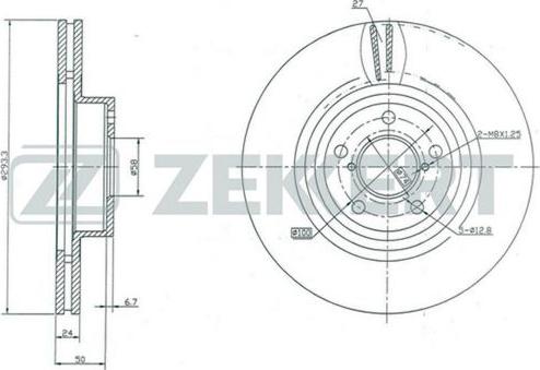 Zekkert BS-5182 - Гальмівний диск autocars.com.ua