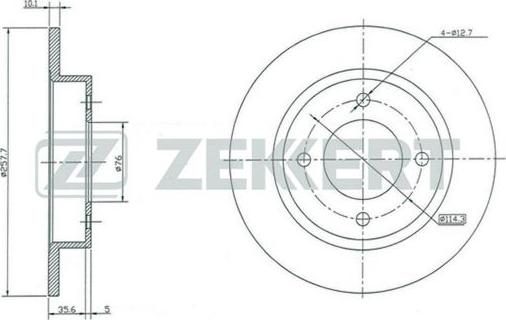 Zekkert BS-5187 - Тормозной диск avtokuzovplus.com.ua