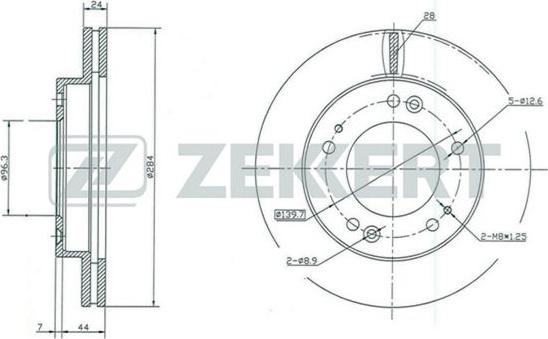 Zekkert BS-5191 - Гальмівний диск autocars.com.ua