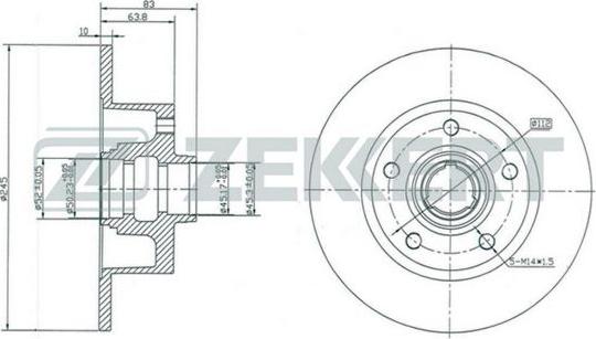 Zekkert BS-5194 - Тормозной диск autodnr.net