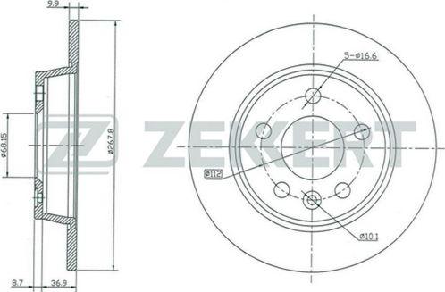 Zekkert BS-5197 - Тормозной диск avtokuzovplus.com.ua