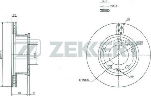 Zekkert BS-5199 - Диск торм. перед. MB Sprinter 2-t  3-t  4-t 901-904 95-  VW LT 28-35 II  28-46 II 96- autodnr.net