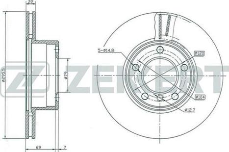 Zekkert BS-5209 - Гальмівний диск autocars.com.ua