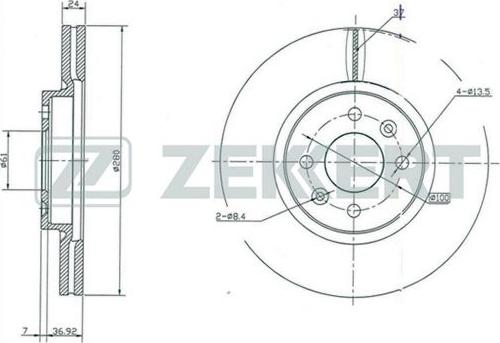 Zekkert BS-5214 - Тормозной диск autodnr.net