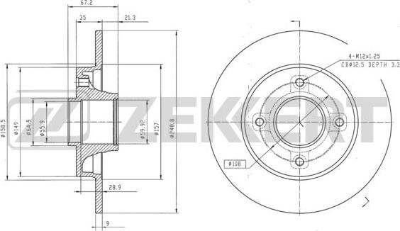 Zekkert BS-5216 - Тормозной диск autodnr.net