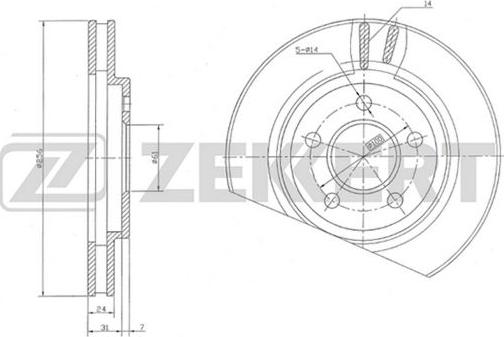 Zekkert BS-5220 - Гальмівний диск autocars.com.ua