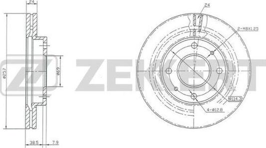 Zekkert BS-5223 - Тормозной диск avtokuzovplus.com.ua