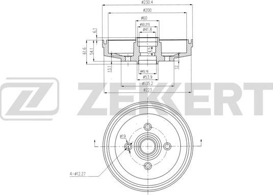 Zekkert bs-5235 - Тормозной барабан autodnr.net