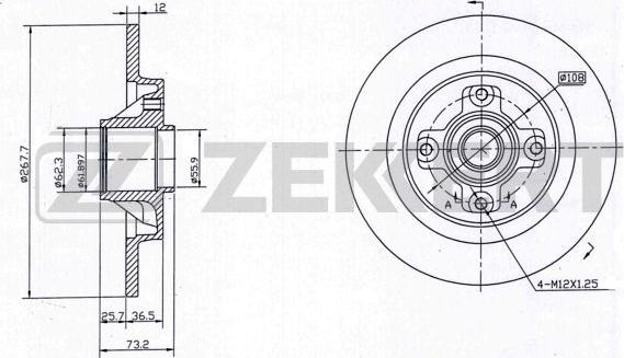 Zekkert BS-5237 - Тормозной диск autodnr.net