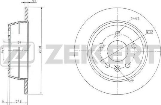 Zekkert BS-5239 - Тормозной диск avtokuzovplus.com.ua