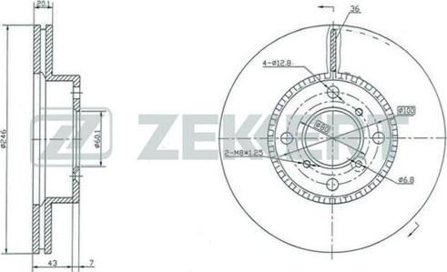 Zekkert BS-5241 - Гальмівний диск autocars.com.ua