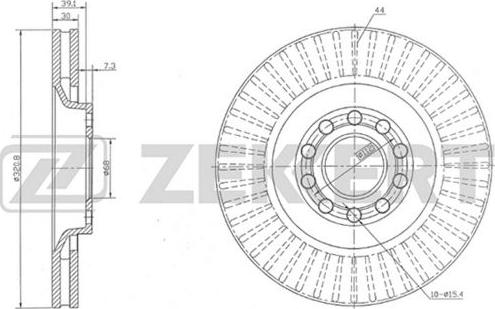 Zekkert BS-5245 - Тормозной диск avtokuzovplus.com.ua