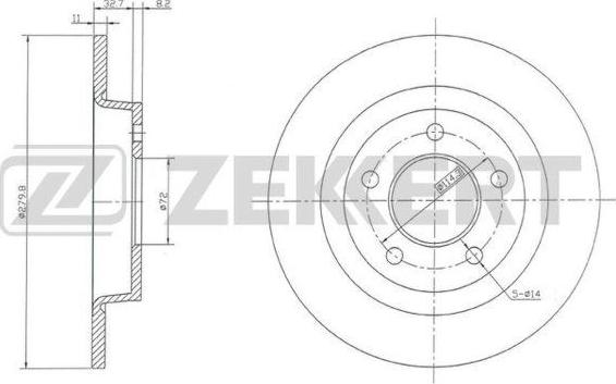 Zekkert BS-5254 - Гальмівний диск autocars.com.ua