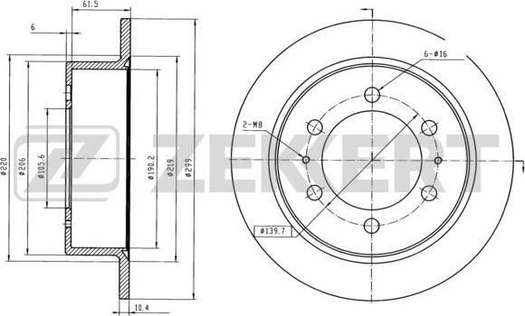 Zekkert BS-5255 - Тормозной диск autodnr.net