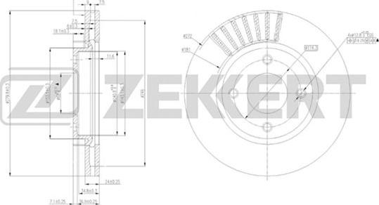 Zekkert BS-5259 - Тормозной диск avtokuzovplus.com.ua