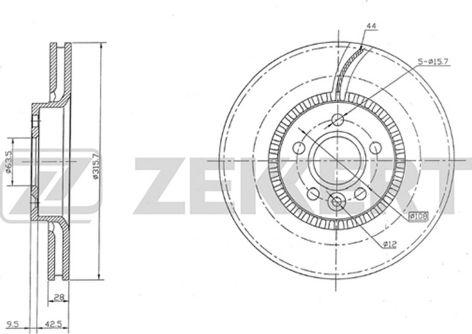 Zekkert BS-5263 - Тормозной диск avtokuzovplus.com.ua