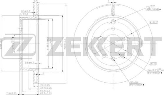 Zekkert BS-5269 - Тормозной диск avtokuzovplus.com.ua