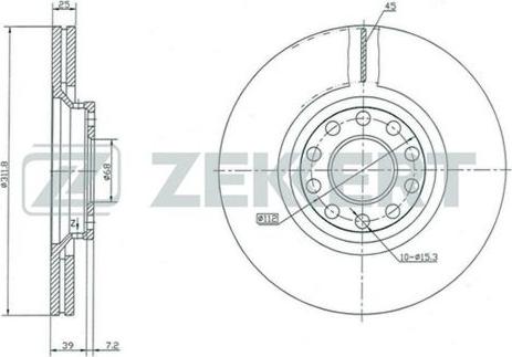 Zekkert BS-5279 - Тормозной диск autodnr.net