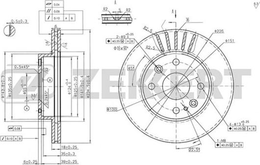 Zekkert BS-5280 - Гальмівний диск autocars.com.ua