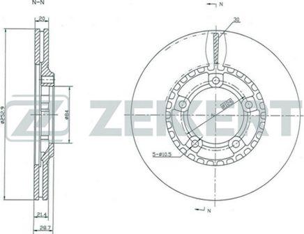 Zekkert BS-5282 - Тормозной диск avtokuzovplus.com.ua