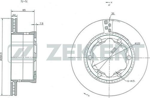 Zekkert BS-5290 - Тормозной диск avtokuzovplus.com.ua