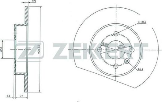 Zekkert BS-5293 - Гальмівний диск autocars.com.ua