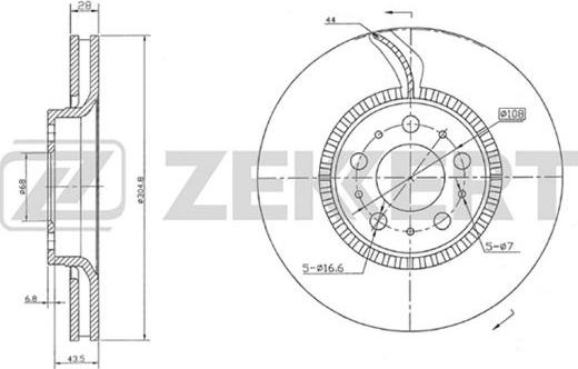 Zekkert BS-5299 - Тормозной диск avtokuzovplus.com.ua