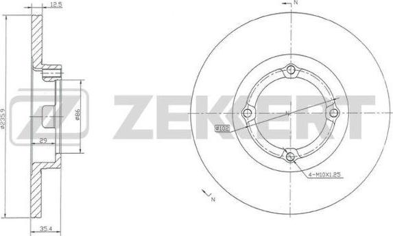 Zekkert BS-5310 - Гальмівний диск autocars.com.ua